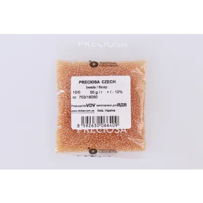 Бісер чеський Preciosa10, 50г, №703-33119/16050, прозорий блискучий, золото