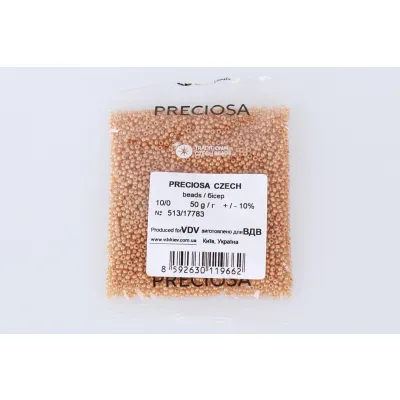 Бісер чеський Preciosa10, 50г, №513-33119/17783, алебастр кольоровий, бронзовий