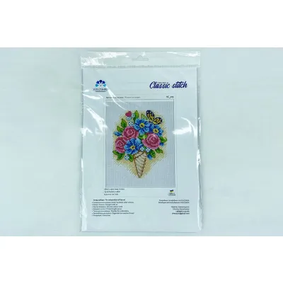 Набір для вишивання хрестиком "Квіткове морозиво", VC_015, 9.3*11.5см, Voloshka
